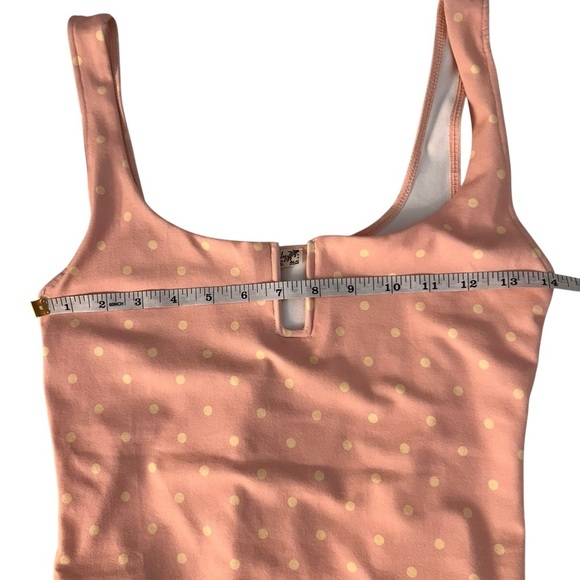 Intimately Free People Pink Polka Dot Keyhole Neck Bodysuit Size S - Picture 3 of 5